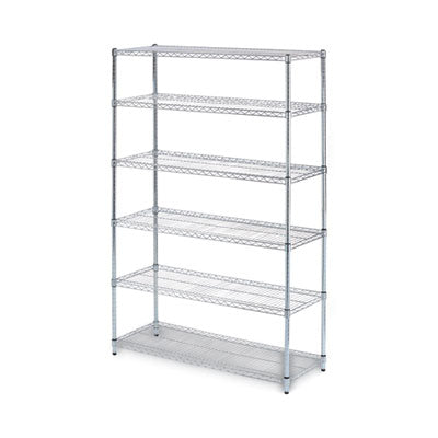NSF 6-Shelf Wire Shelving Kit | 48x18x72, Silver