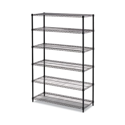 NSF 6-Shelf Wire Shelving Kit | 48x18x72, Black