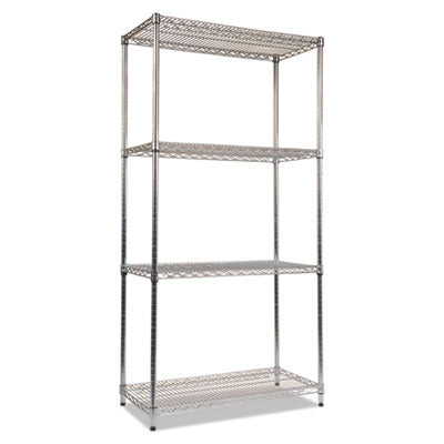 NSF Industrial Wire Shelving Kit | 4-Shelf, Slvr