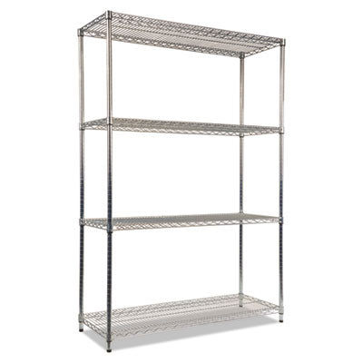 NSF Industrial Wire Shelving Kit | 4-Shelf, Slvr