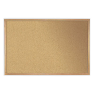 Ghent Natural Cork Bulletin Board with Wood Frame, 48.5" x 48.5", Tan Surface, Oak Finished Wood Frame - Bloom Skins