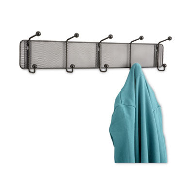 Onyx Mesh Wall Rack | 5-Hook | Black