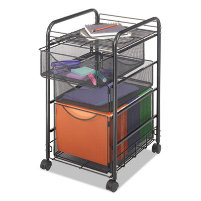 Onyx Mesh Mobile File | 2 Supply Drawers