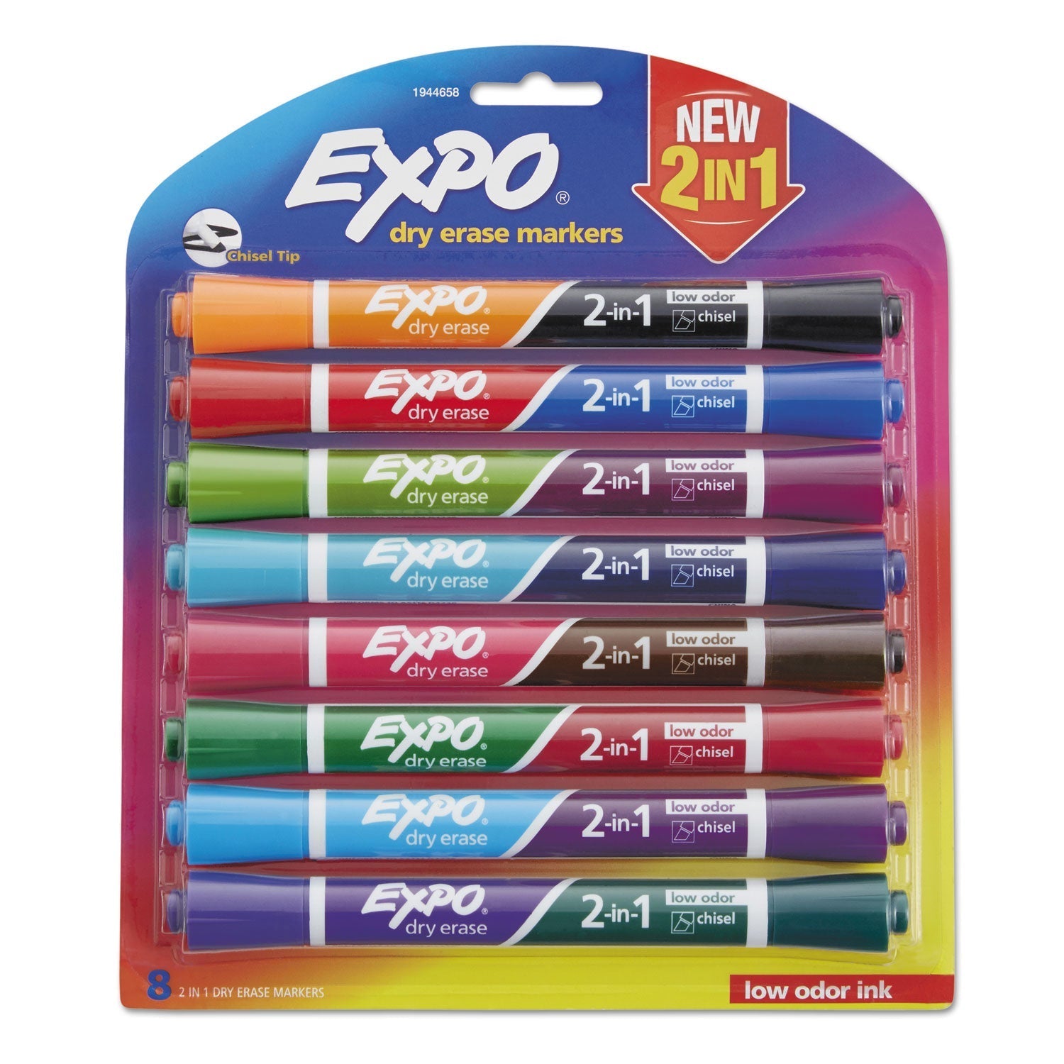 2-In-1 Dry Erase Markers | Assorted, 8/Pack