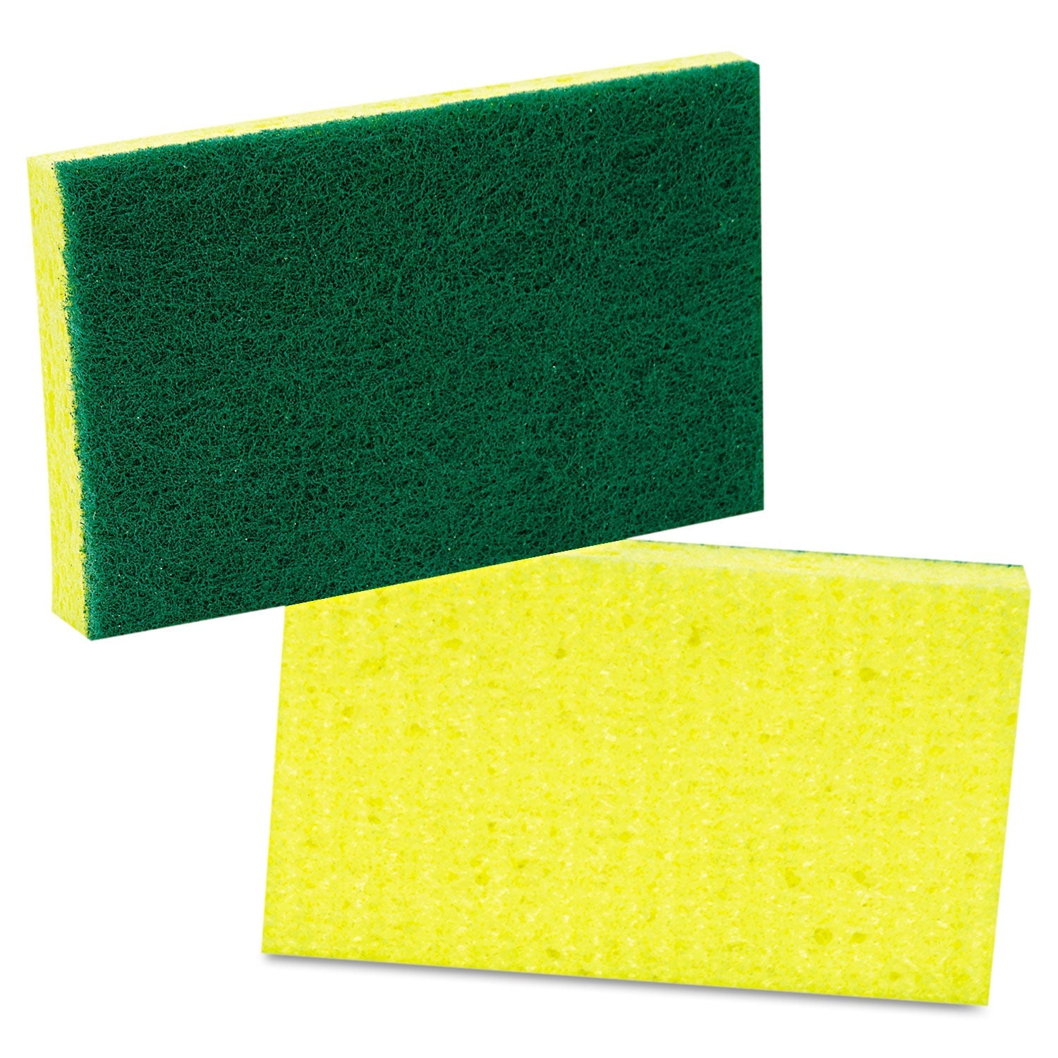 Scotch-Brite™ PROFESSIONAL Medium-Duty Scrubbing Sponge, 3.6 X 6.1, 0.7" Thick, Yellow/green, 10/pack