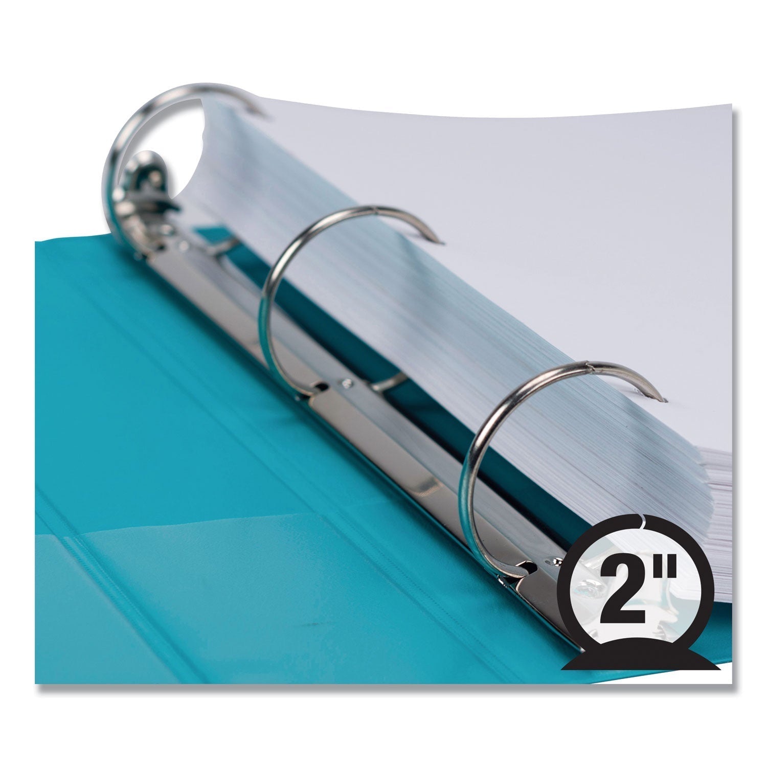 Samsill® Earth's Choice Plant-Based Durable Fashion View Binder, 3 Rings, 2" Capacity, 11 x 8.5, Turquoise, 2/Pack