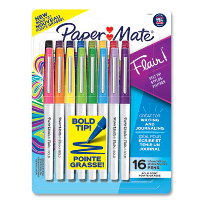 Paper Mate Flair Felt Tip Pen | Bold Assorted