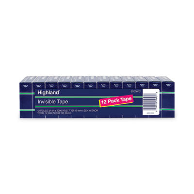 Highland Invisible Permanent Mending Tape | 12/Pack
