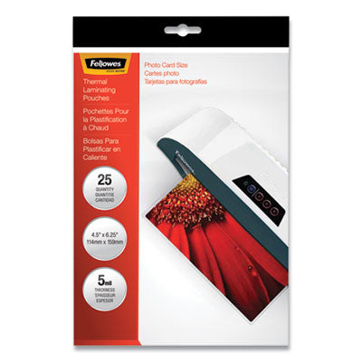 Fellowes Laminating Pouches | 5 Mil 4.5x6.25