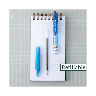 Pilot® B2P Bottle-2-Pen Recycled Ballpoint Pen, Retractable, Medium 1 mm, Assorted Ink Colors, Translucent Blue Barrel, 36/Pack