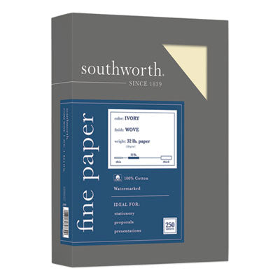 100% Cotton Business Paper | 32lb, Ivory, 250/P