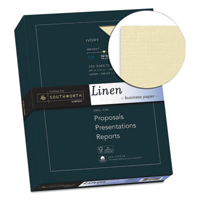 25% Cotton Linen Business Paper | 32lb, Ivory