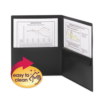 Poly Two-Pocket Folder | Snap Closure, Black