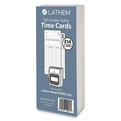 Time Clock Cards | For Lathem 400e, 100/Pack