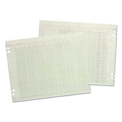 Wilson Jones® Accounting Sheets, 30 Columns, 11 X 17, Green, Loose Sheet, 100/pack