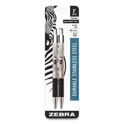 F-301 Ballpoint Pen | Bold | Black Ink | 2-Pack