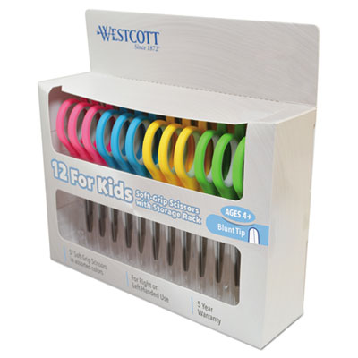 Soft Handle Kids Scissors | Rounded Tip | 12-Pack