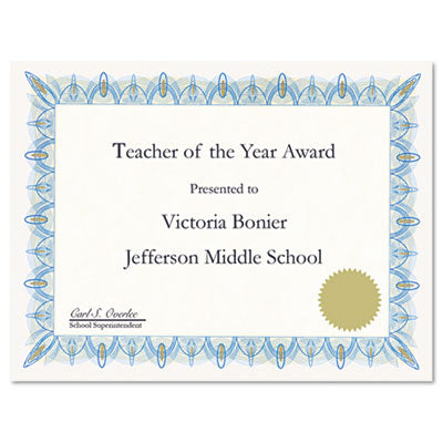 Award Certificates with Gold Seals | Blue | 25-Pk