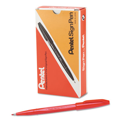 Sign Pen Fine Point Color Marker | Red, Dozen