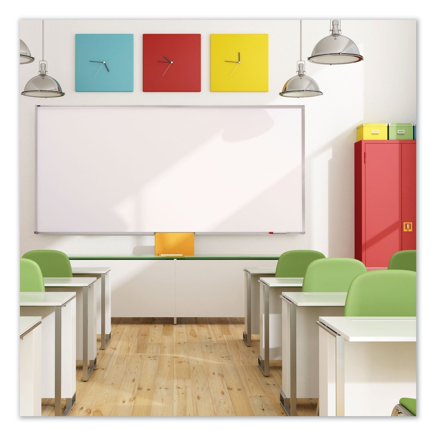 Quartet® Porcelain Magnetic Whiteboard, 72" x 48", White Surface, Satin Aluminum Frame