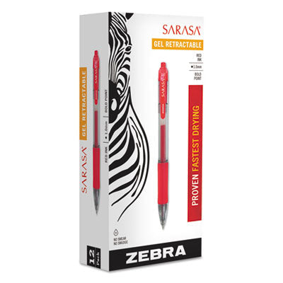 Zebra Sarasa Dry X20 Gel Pen | Red, 1mm, Dozen