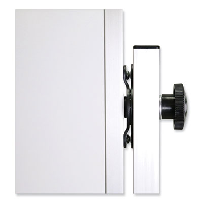 Ghent Reversible Magnetic Porcelain Whiteboard with Aluminum Frame, 77.25" x 78.13", White Surface, Satin Aluminum Frame