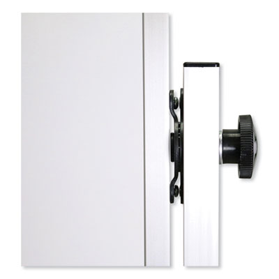 Ghent Reversible Magnetic Porcelain Whiteboard with Aluminum Frame, 53.25" x 72.25", White Surface, Satin Aluminum Frame