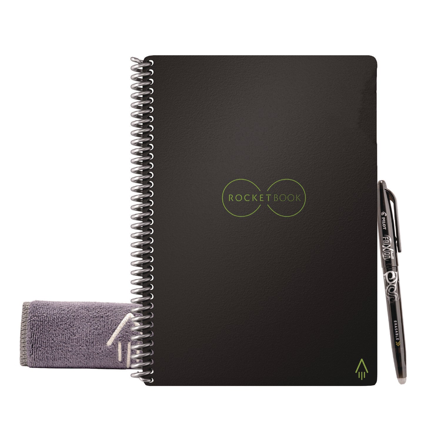 Rocketbook Core Smart Notebook, College Rule, Infinity Black Cover, (18) 8.8 x 6 Sheets - Bloom Skins