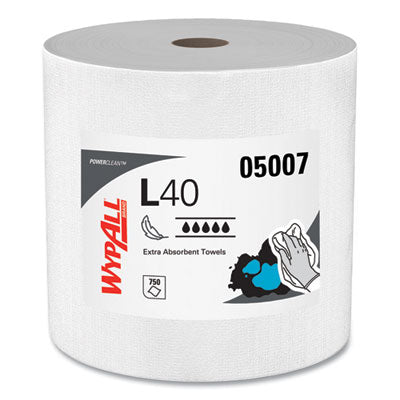 WypAll L40 Towels | Jumbo Roll, White, 750/Roll