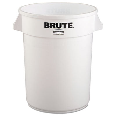 Vented Round Brute Container | 32 gal, White
