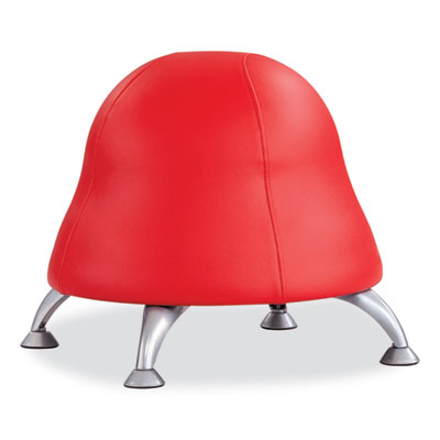 Runtz Ball Chair | Backless, Red Vinyl, Silver