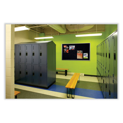 Ghent Aluminum-Frame Recycled Rubber Bulletin Boards, 96.5" x 48.5", Confetti Surface, Satin Aluminum Frame