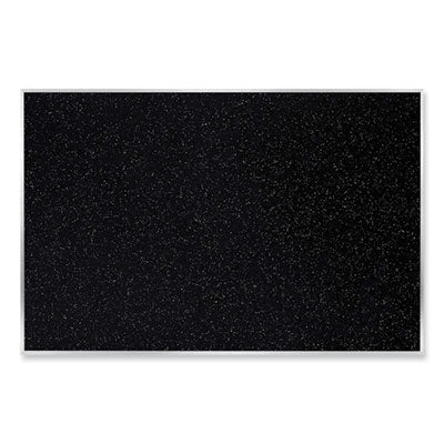 Ghent Aluminum-Frame Recycled Rubber Bulletin Boards, 144.5" x 48.5", Confetti Surface, Satin Aluminum Frame