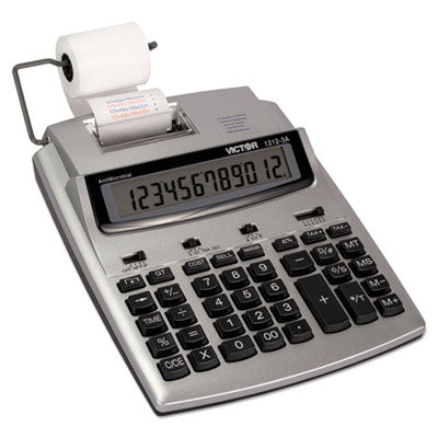 Victor® 1212-3A Antimicrobial Printing Calculator, Black/Red Print, 2.7 Lines/Sec