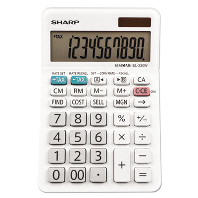 Sharp® El-330wb Desktop Calculator, 10-Digit Lcd