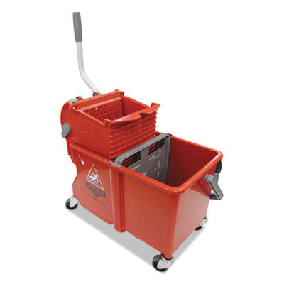Unger Side-Press Restroom Mop Bucket | 4 Gal, Red