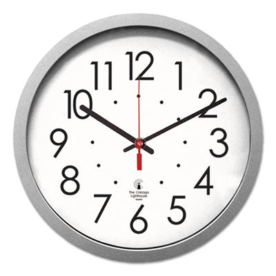 Silver Contemporary Clock | 14.5" Battery-Powered