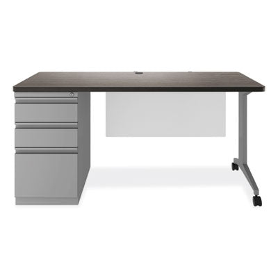 Modern Teacher Pedestal Desk | 60" Charcoal Gray