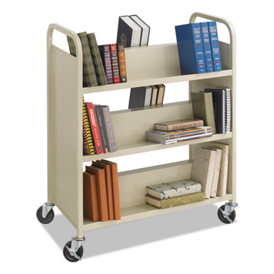 Steel Double-Sided Book Cart | Safco® | Sand