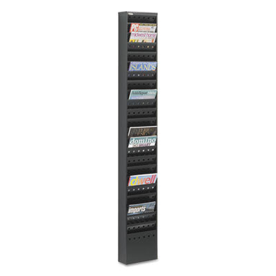 Safco Steel Magazine Rack | 23-Compartment Black