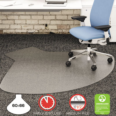 deflecto® Supermat Frequent Use Chair Mat, Medium Pile Carpet, 60 X 66, Workstation, Clear