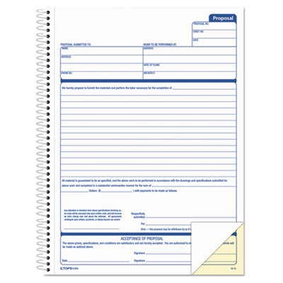TOPS Spiralbound Proposal Form Book