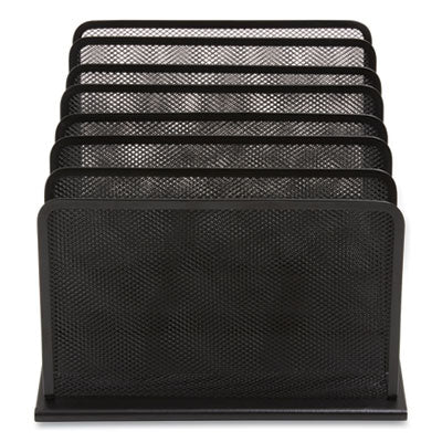 TRU RED™ Wire Mesh Incline Sorter, Open Design, 5 Sections, Letter-Size, 7.72 X 11.65 X 10.83, Matte Black