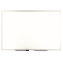 TRU RED™ Melamine Dry Erase Board, 36" x 24", White Surface, Gray/Natural Aluminum Frame