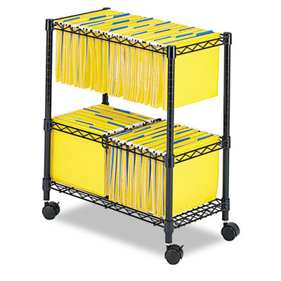 Two-Tier Rolling File Cart | Safco | Black