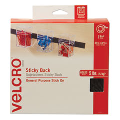 VELCRO Sticky-Back Fasteners | 30 ft Roll, Black