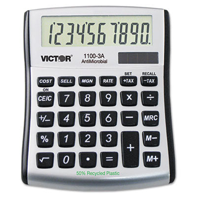 Victor® 1100-3a Antimicrobial Compact Desktop Calculator, 10-Digit Lcd