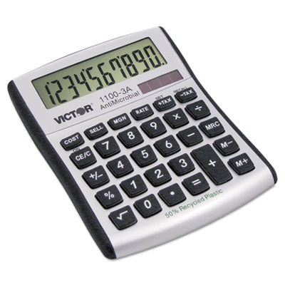 Victor® 1100-3a Antimicrobial Compact Desktop Calculator, 10-Digit Lcd