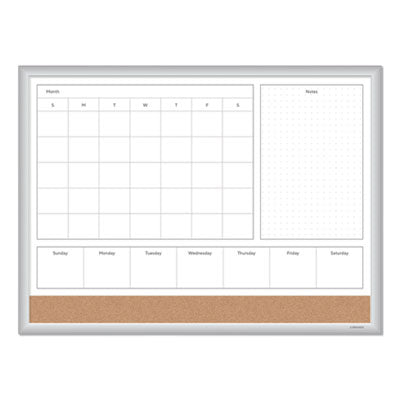 4N1 Magnetic Dry Erase Combo Board | 24x18, Tan