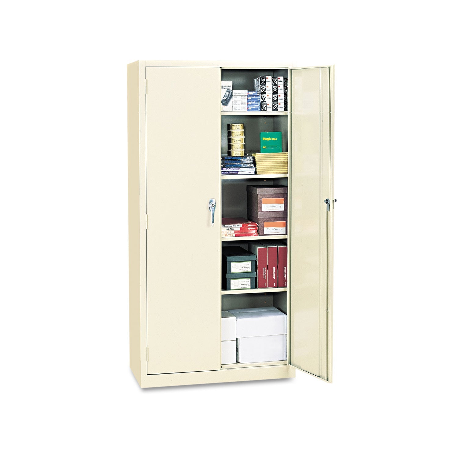 Alera® Assembled 72" High Heavy-Duty Welded Storage Cabinet, Four Adjustable Shelves, 36w X 18d, Putty